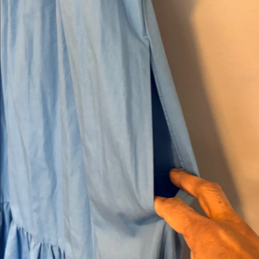 Abercrombie and fitch XL Light Blue Ruched Strap Maxi Dress